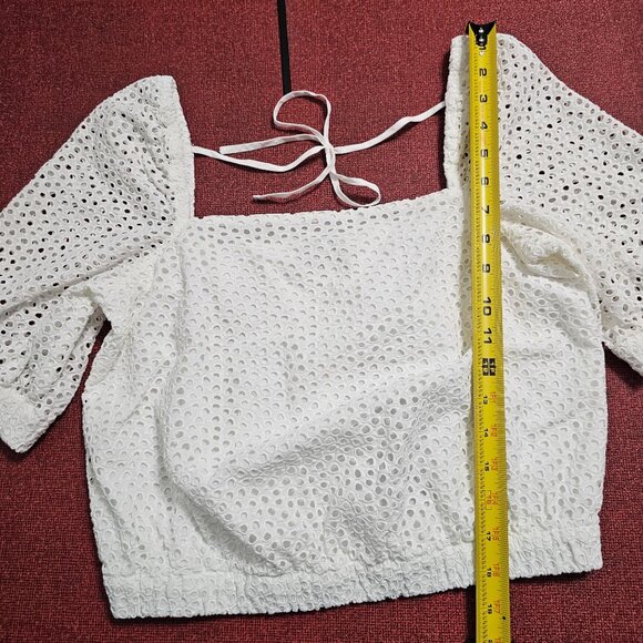 Everlane The Eyelet Cotton Blouse S White Coquette Feminine Cottagecore NWT - Picture 7 of 12